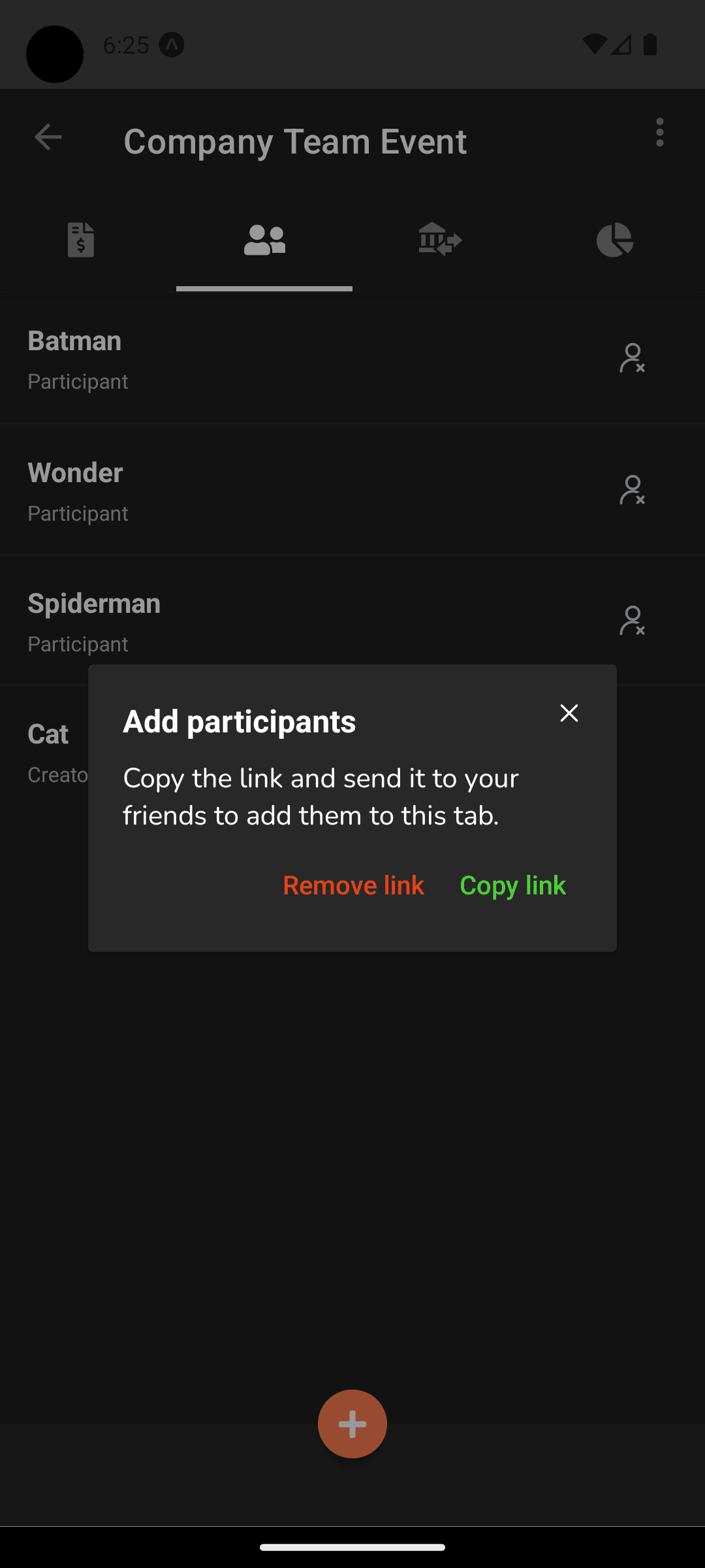 SplitSumo invitation link ready to share